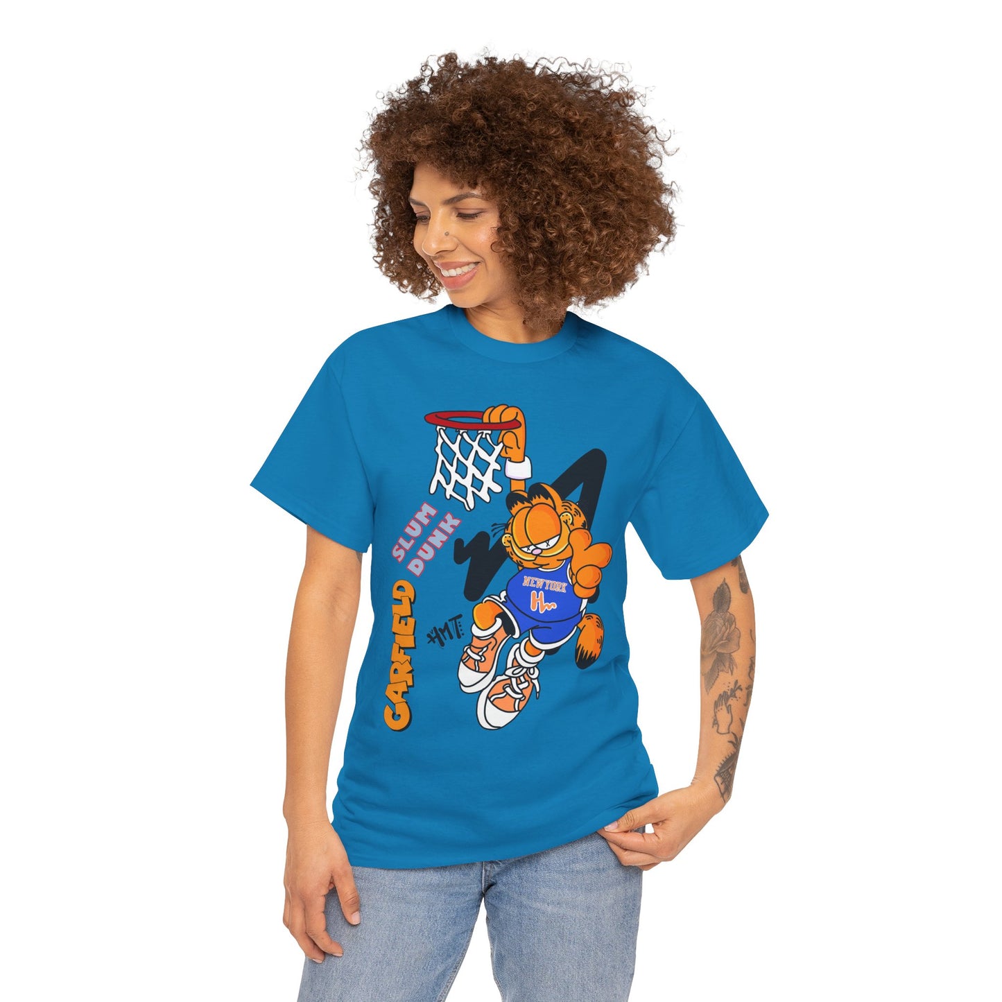 Garfield Basketball Unisex Heavy Cotton Tee - Fun Streetwear for Cat Lovers