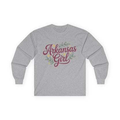 Arkansas Girl Long Sleeve Tee — Floral State Pride Shirt