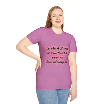 Funny Quote Unisex Softstyle T-Shirt - "I'm a mix of sweetheart & smartass"