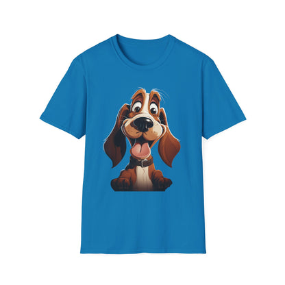 Cute Cartoon Dog Unisex Softstyle T-Shirt - Perfect for Pet Lovers