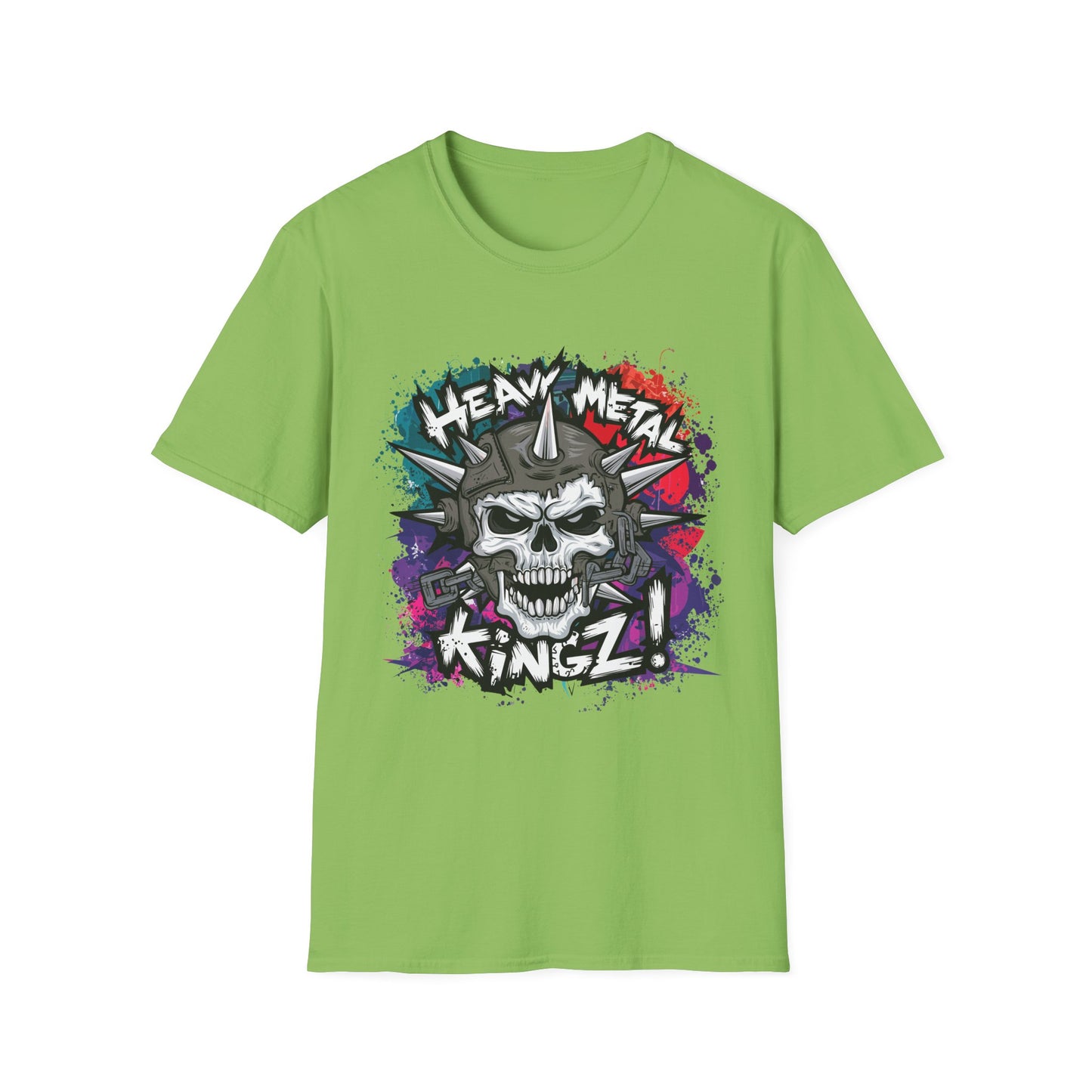 Heavy Metal Kingz Unisex Softstyle T-Shirt, Rock Music Tee, Gift for Metalheads, Concert Apparel, Edgy Graphic Shirt