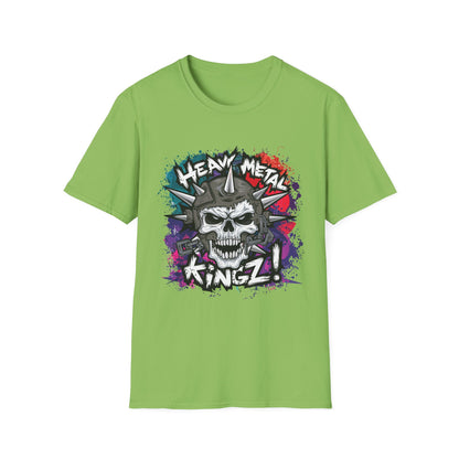 Heavy Metal Kingz Unisex Softstyle T-Shirt, Rock Music Tee, Gift for Metalheads, Concert Apparel, Edgy Graphic Shirt