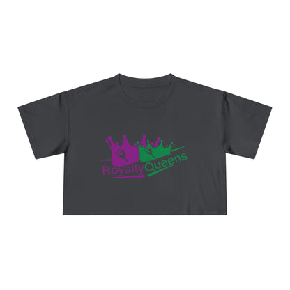 Royalty Queens Women's Crop Tee, Fun Party Top, Stylish Streetwear, Gift for Her, Casual Summer Wear, Trendy Graphic Tee
