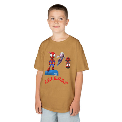 Kids' Friends Spider-Man Tee - Fun & Colorful Cotton T-Shirt for Young Superheroes
