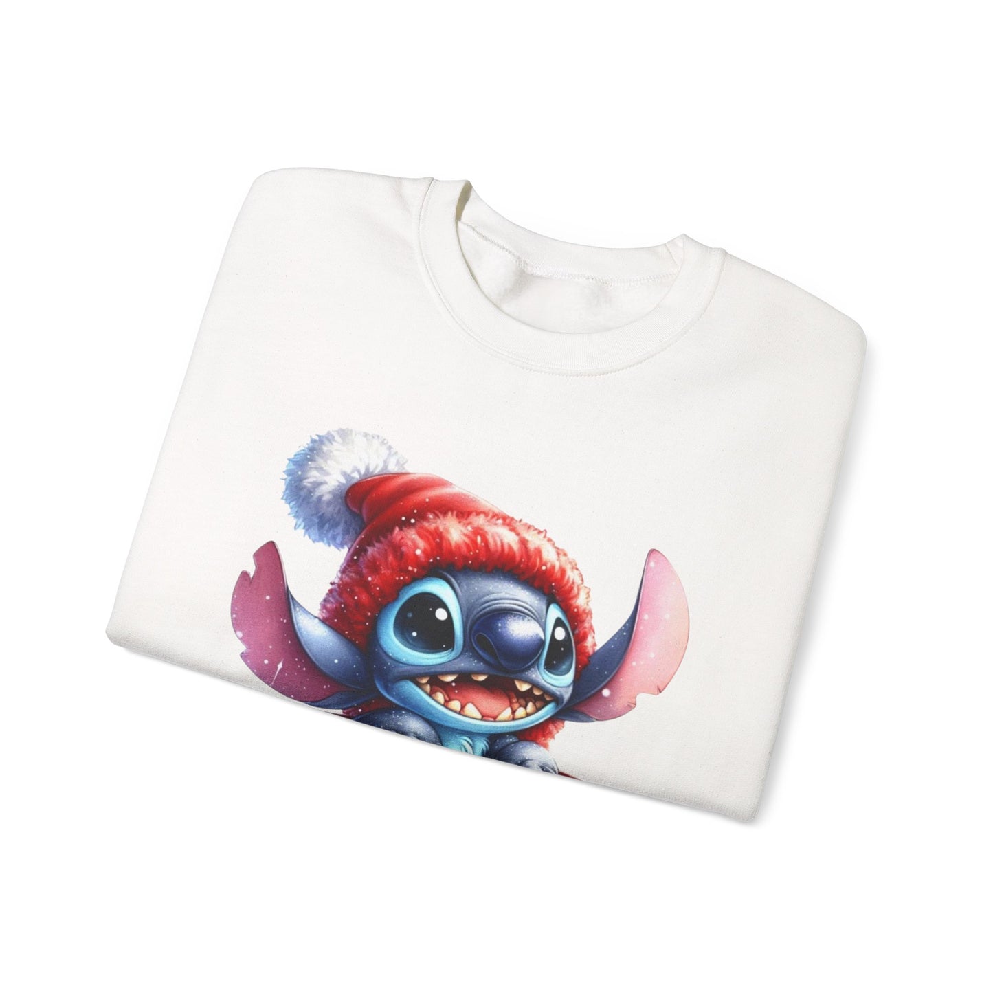 Christmas Stitch Sweatshirt – Cute Stitch in Santa Hat with Holiday Gifts