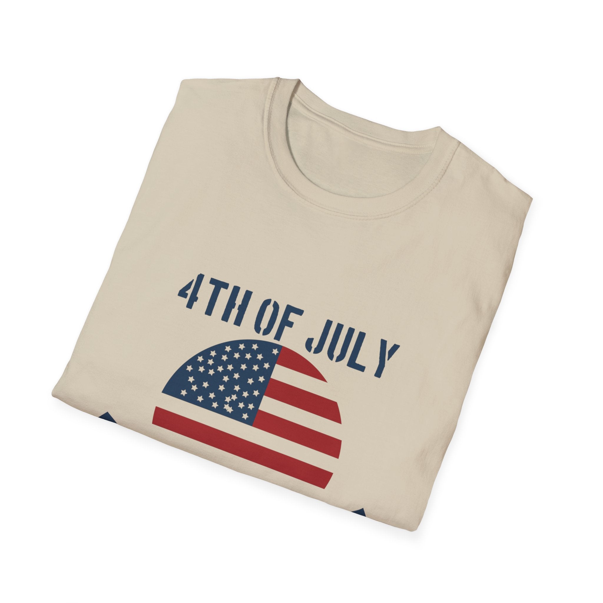 4th of July Unisex Softstyle T-Shirt, Independence Day Tee, Patriotic Shirt, July 4th Celebration Apparel, Summer BBQ Top