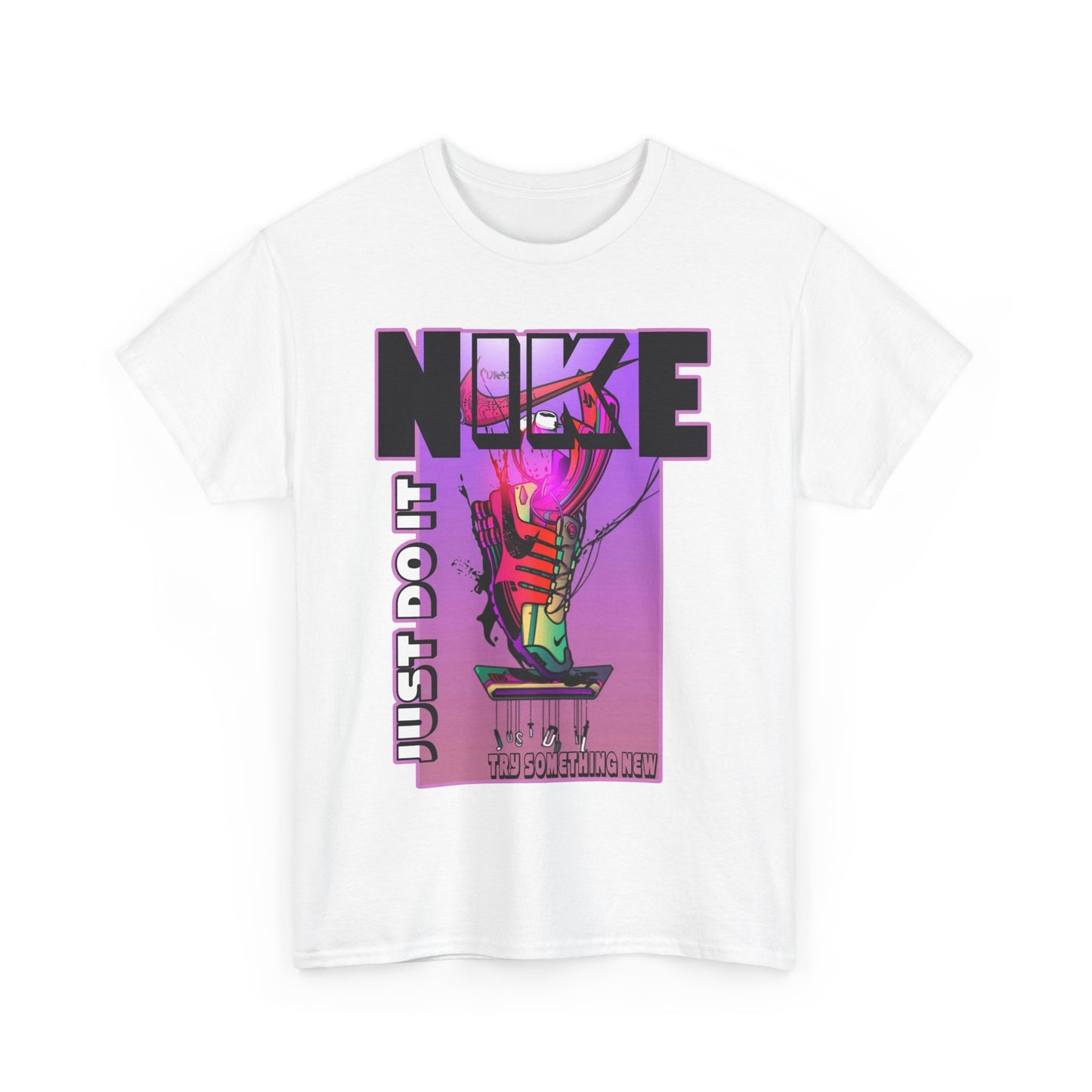 Vintage-Style Nike Unisex Heavy Cotton Tee - Just Do It Graphic Shirt