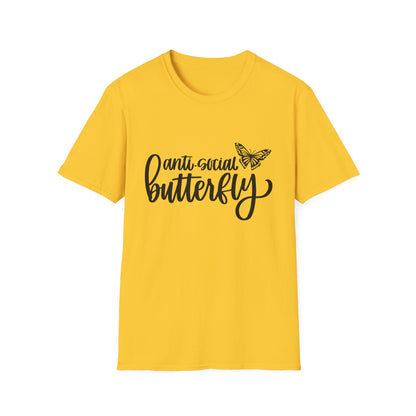 Anti-Social Butterfly Unisex Softstyle T-Shirt - Perfect for Introverts