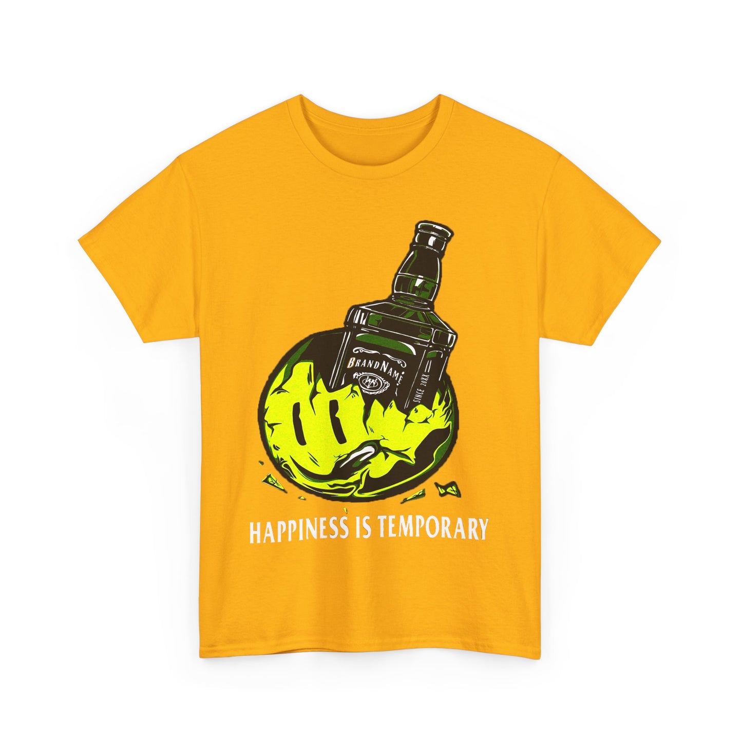 Unisex Heavy Cotton Tee - Eco-Friendly Bold Design with Bottle & Hand Graphic