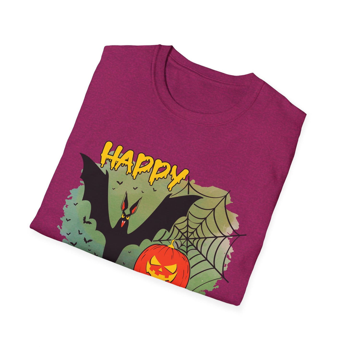Happy Halloween Unisex Softstyle T-Shirt, Spooky Shirt, Halloween Tee, Fall Fashion, Trick or Treat Apparel