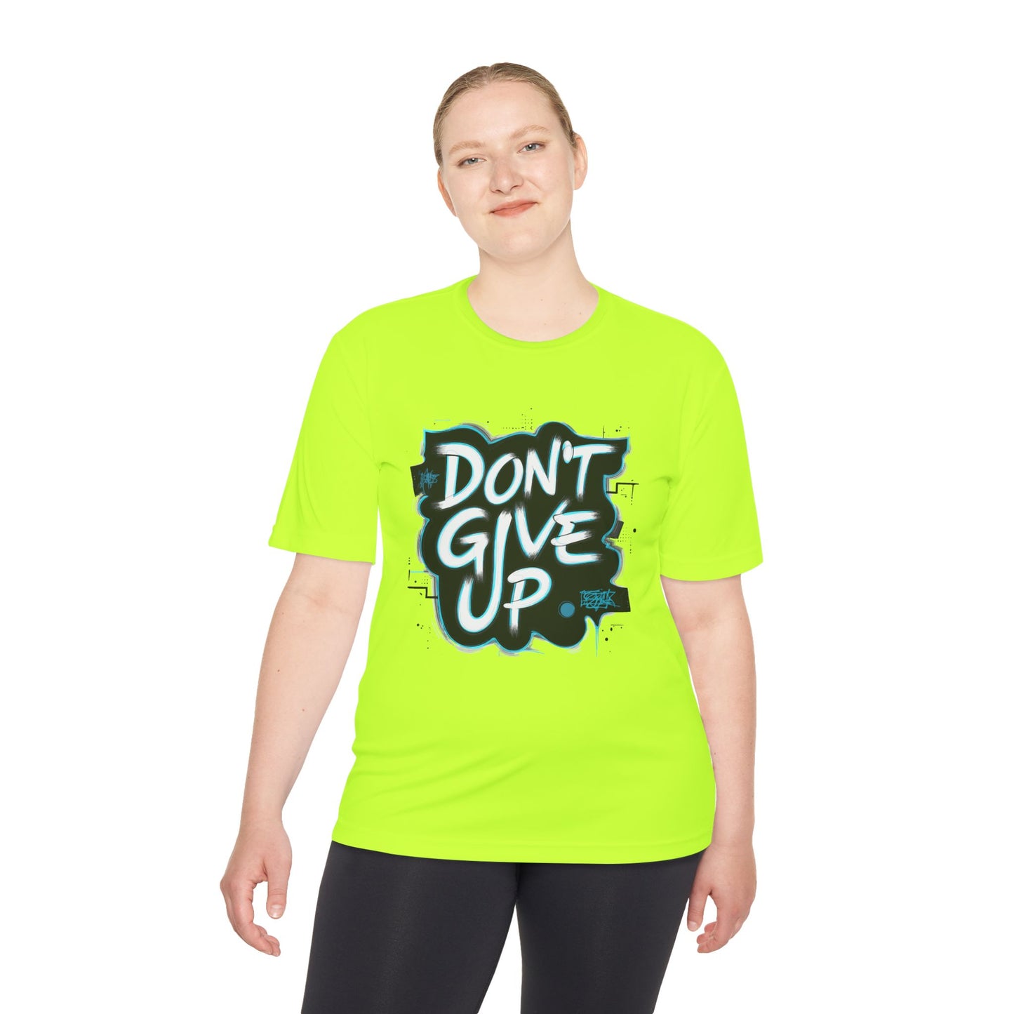 Motivational Wicking Tee – Don't Give Up, Gym Shirt, Fitness Apparel, Inspirational Top, Workout Gear, Casual Wear