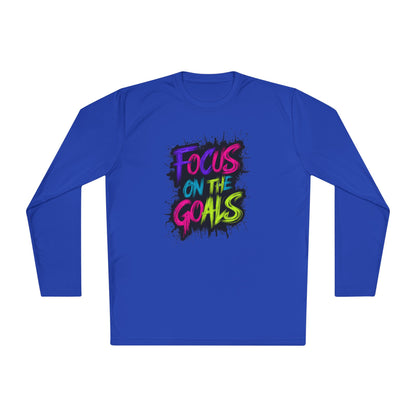 Unisex Long Sleeve Tee - "Focus on the Goals" Motivational Shirt, Fitness Apparel, Activewear, Gift for Athletes, Casual Wear
