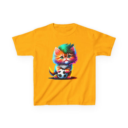Colorful Cat Soccer Kids Heavy Cotton™ Tee