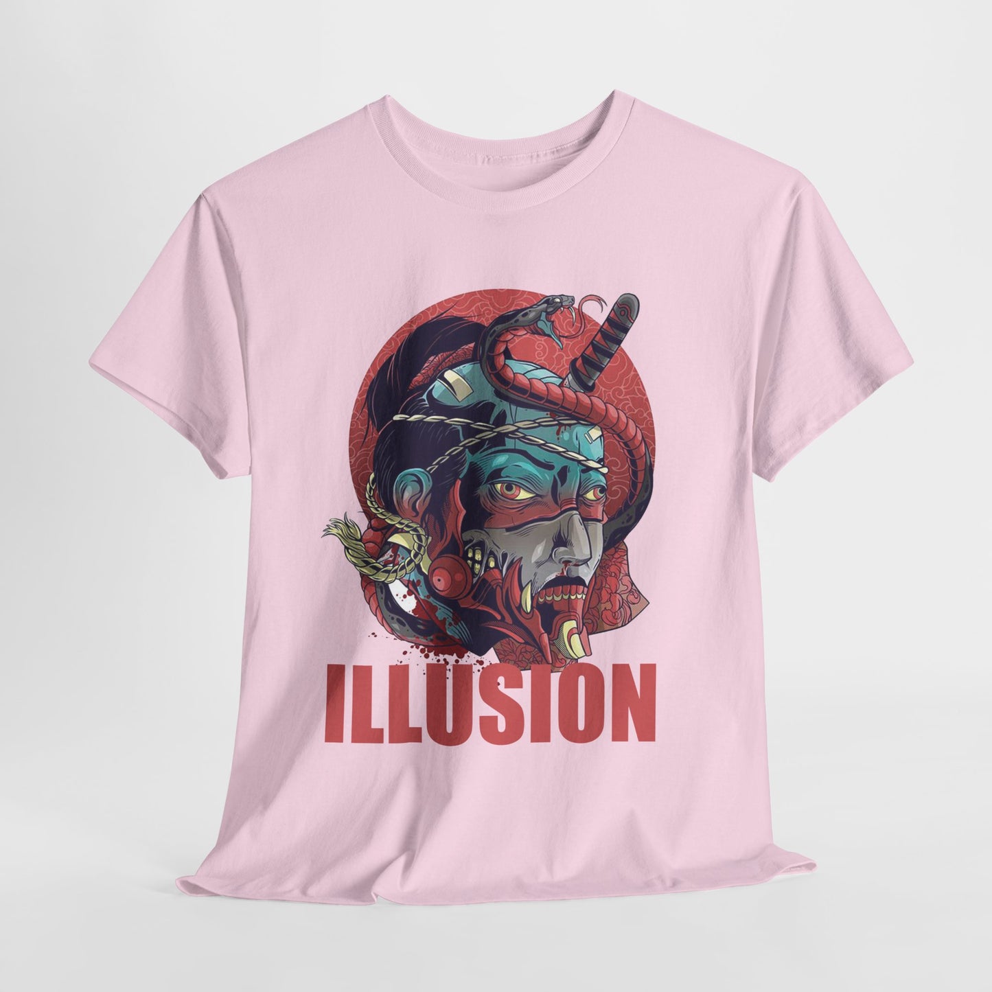 Artistic Unisex Heavy Cotton Tee - 'ILLUSION' Graphic Design