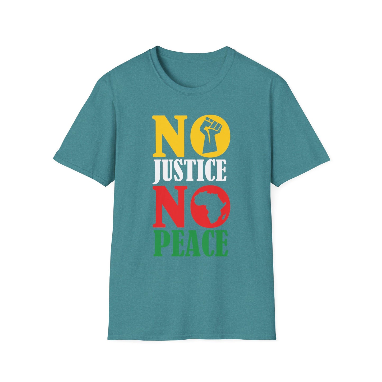 Justice No Peace T-Shirt | Unisex Softstyle Tee | Activism Apparel | Social Justice Gift | Orange Protest Shirt | Statement Tee