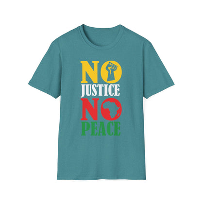 Justice No Peace T-Shirt | Unisex Softstyle Tee | Activism Apparel | Social Justice Gift | Orange Protest Shirt | Statement Tee