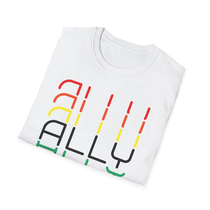 Pride Ally Unisex T-Shirt | Softstyle Tee for LGBTQ+ Support | Perfect for Pride Month, Festivals, or Everyday Wear