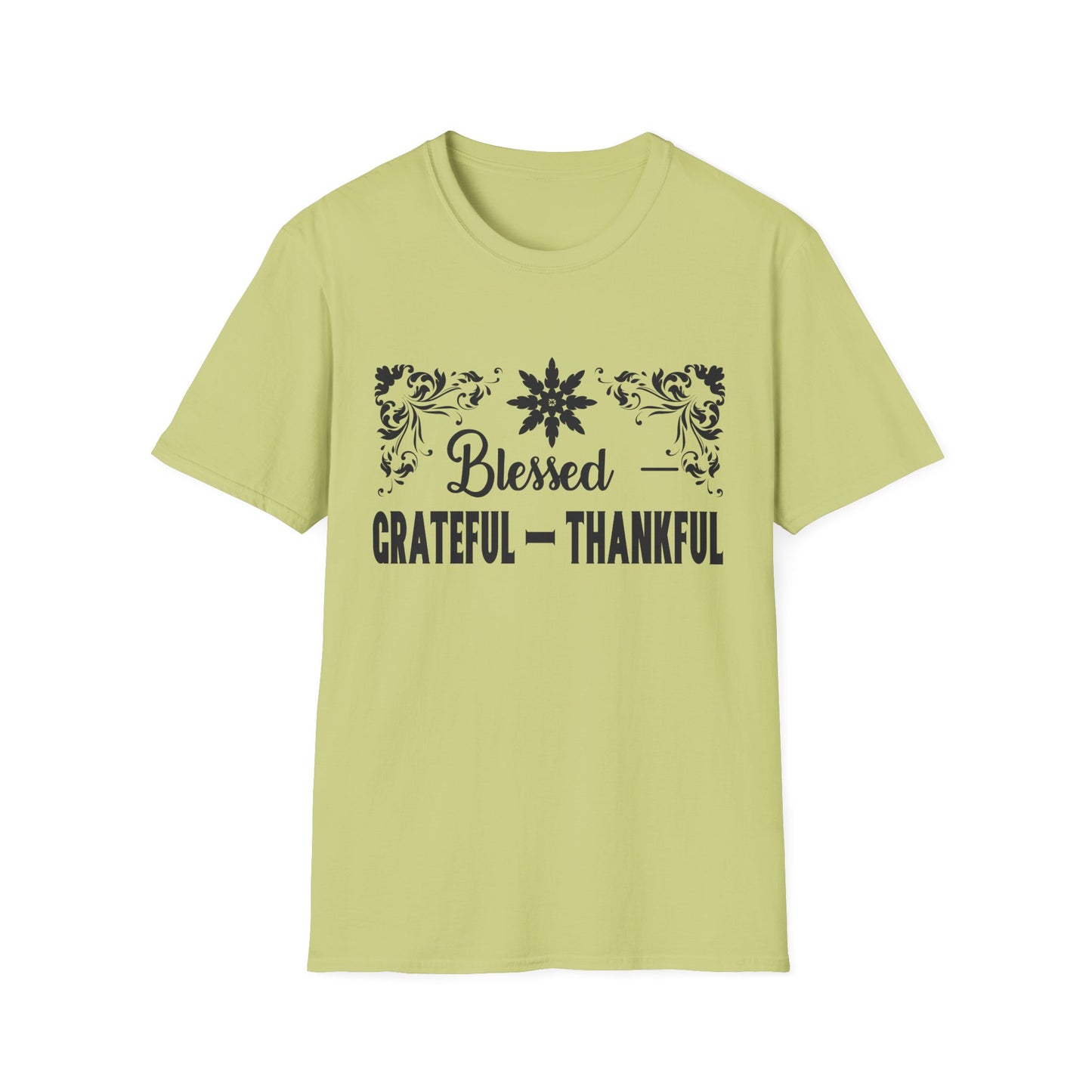 Grateful & Blessed T-Shirt, Spiritual Apparel, Thanksgiving Gift, Casual Wear, Unisex Gift Idea, Positive Affirmation Tee