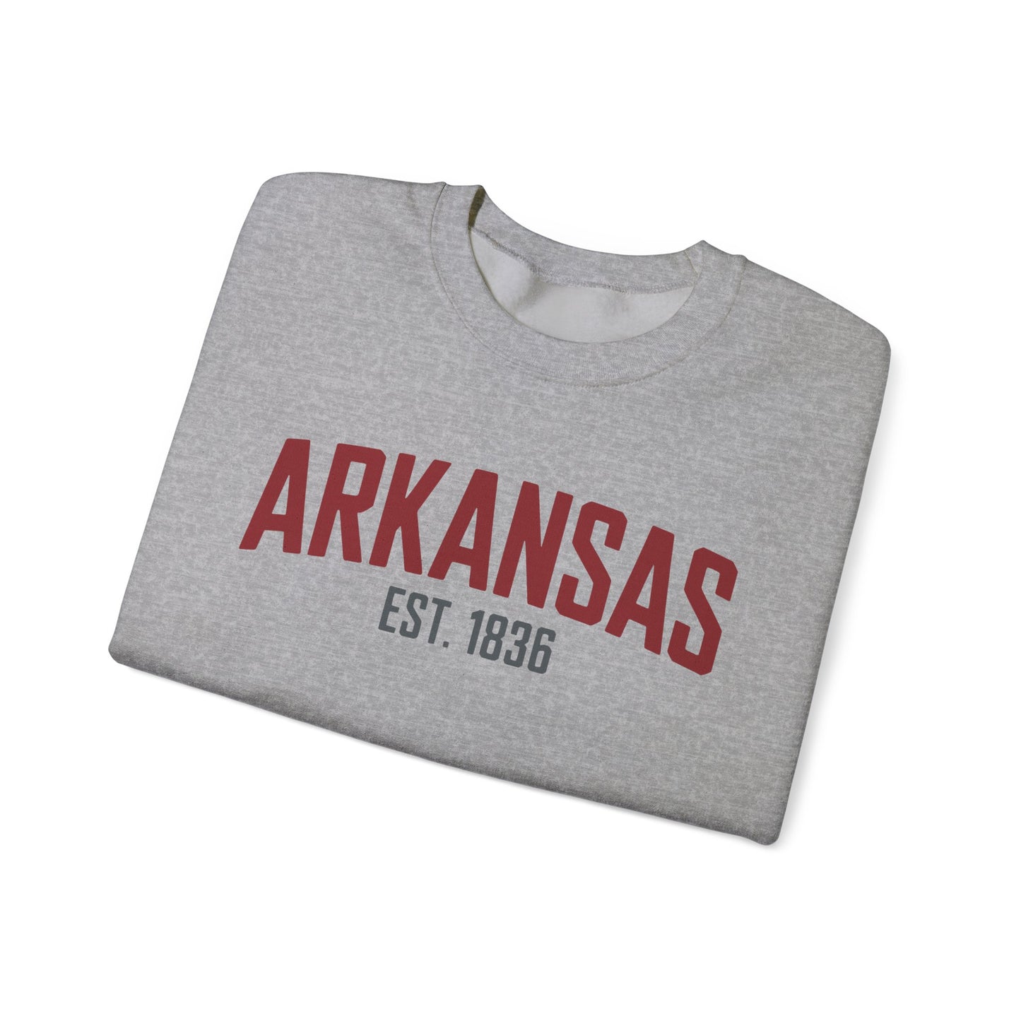 Arkansas Crewneck Sweatshirt – "Arkansas Est. 1836" Classic State Pullover