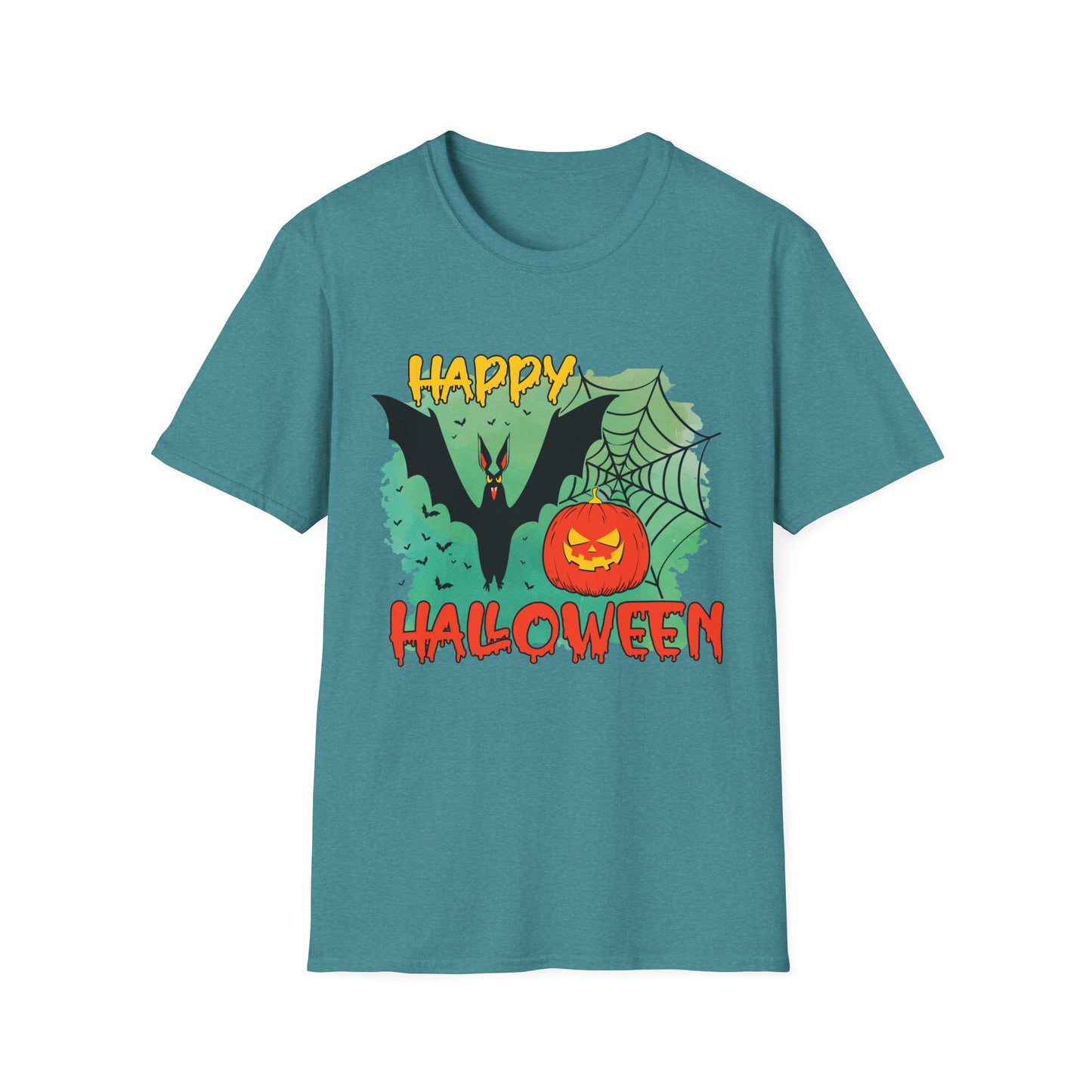 Happy Halloween Unisex Softstyle T-Shirt, Spooky Shirt, Halloween Tee, Fall Fashion, Trick or Treat Apparel