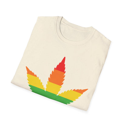 Rainbow Cannabis Leaf T-Shirt, Pride Shirt, LGBTQ+ Apparel, Gift for Cannabis Lovers, Summer Fashion, Unisex Tee
