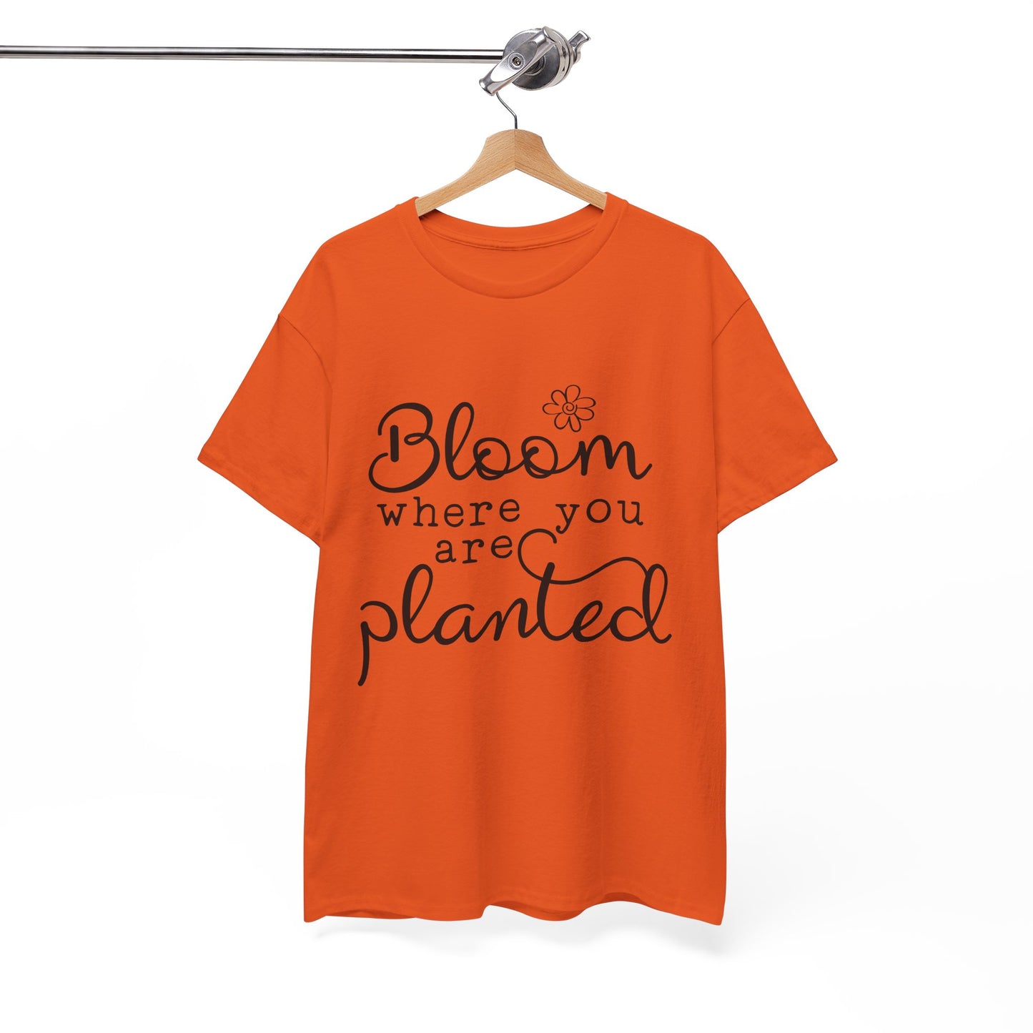 Inspirational Bloom Tee - Unisex Heavy Cotton T-Shirt for Growth Mindset