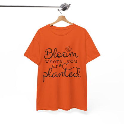 Inspirational Bloom Tee - Unisex Heavy Cotton T-Shirt for Growth Mindset