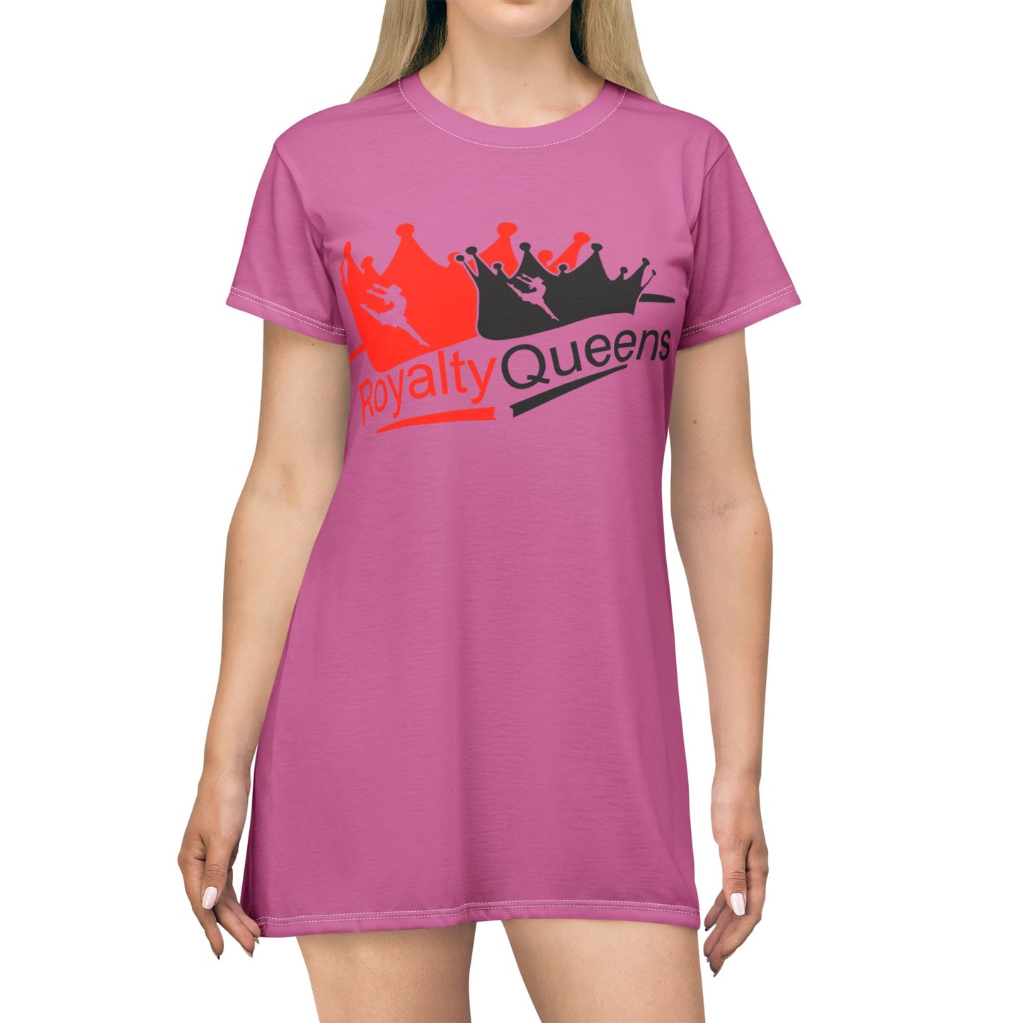 Royalty Queens T-Shirt Dress - Stylish Pink Dress for Confident Women