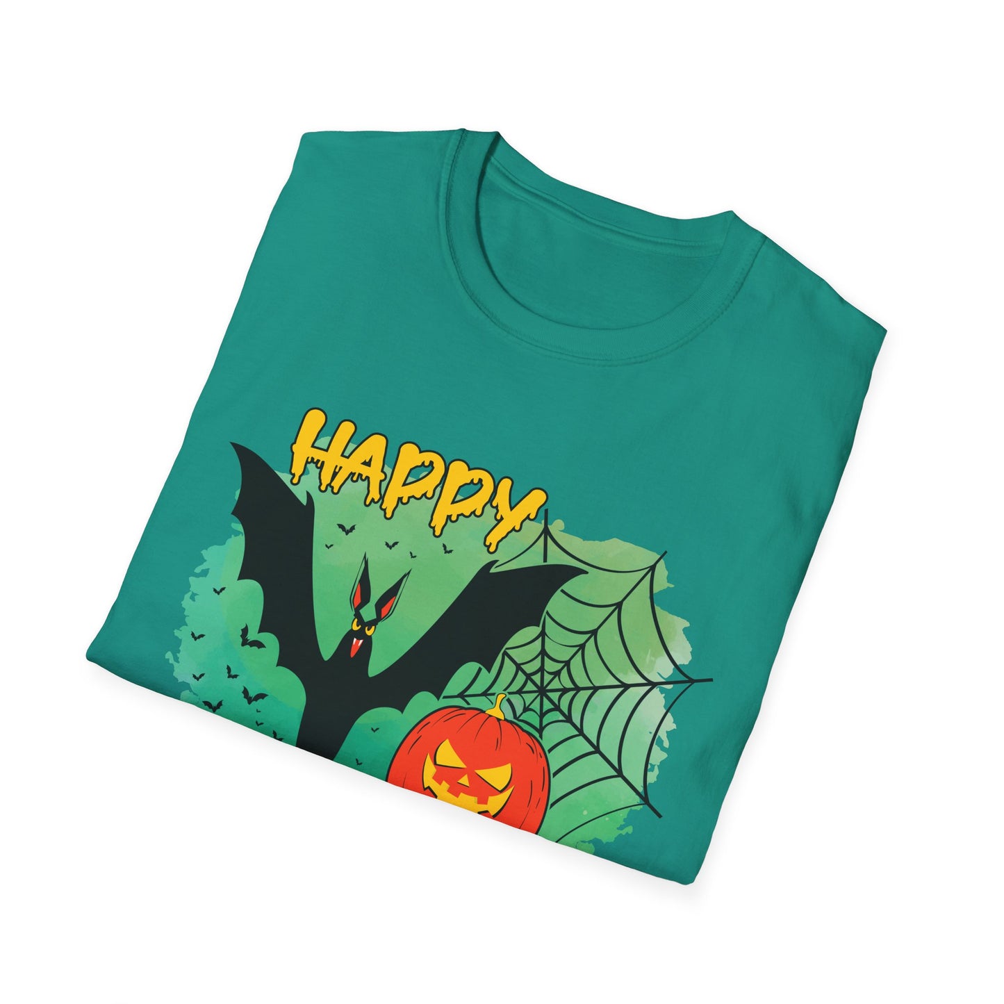 Happy Halloween Unisex Softstyle T-Shirt, Spooky Shirt, Halloween Tee, Fall Fashion, Trick or Treat Apparel