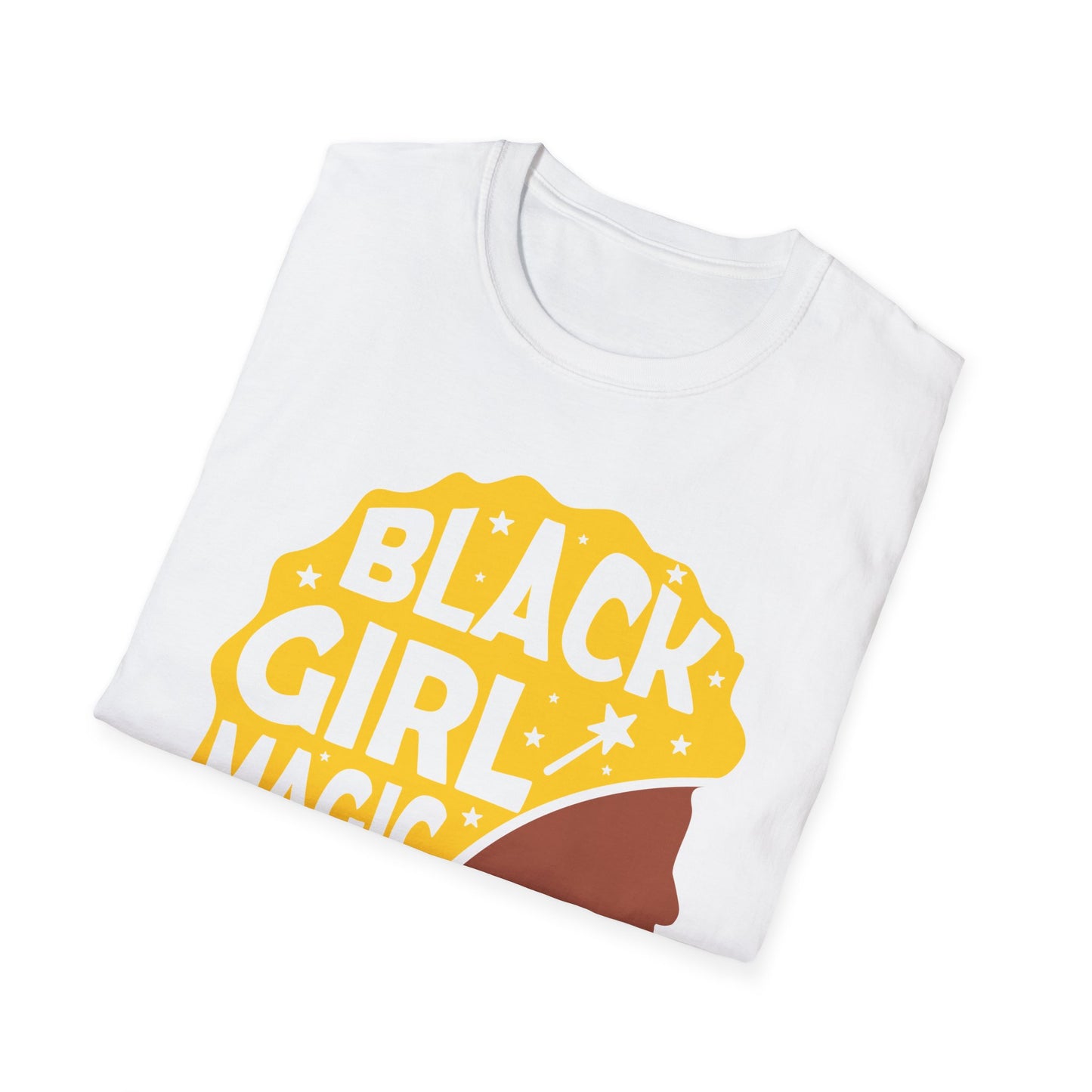 Empowerment Tee: Black Girl Magic Unisex Softstyle T-Shirt, Affirmation Shirt, Gift for Her, Inspirational Apparel, Cultural Pride Wear
