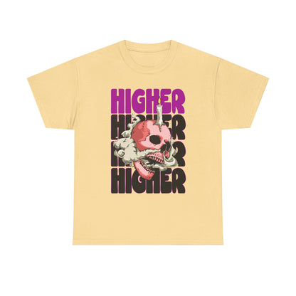 Skull Graphic Tee - "Higher" Unisex Heavy Cotton T-Shirt