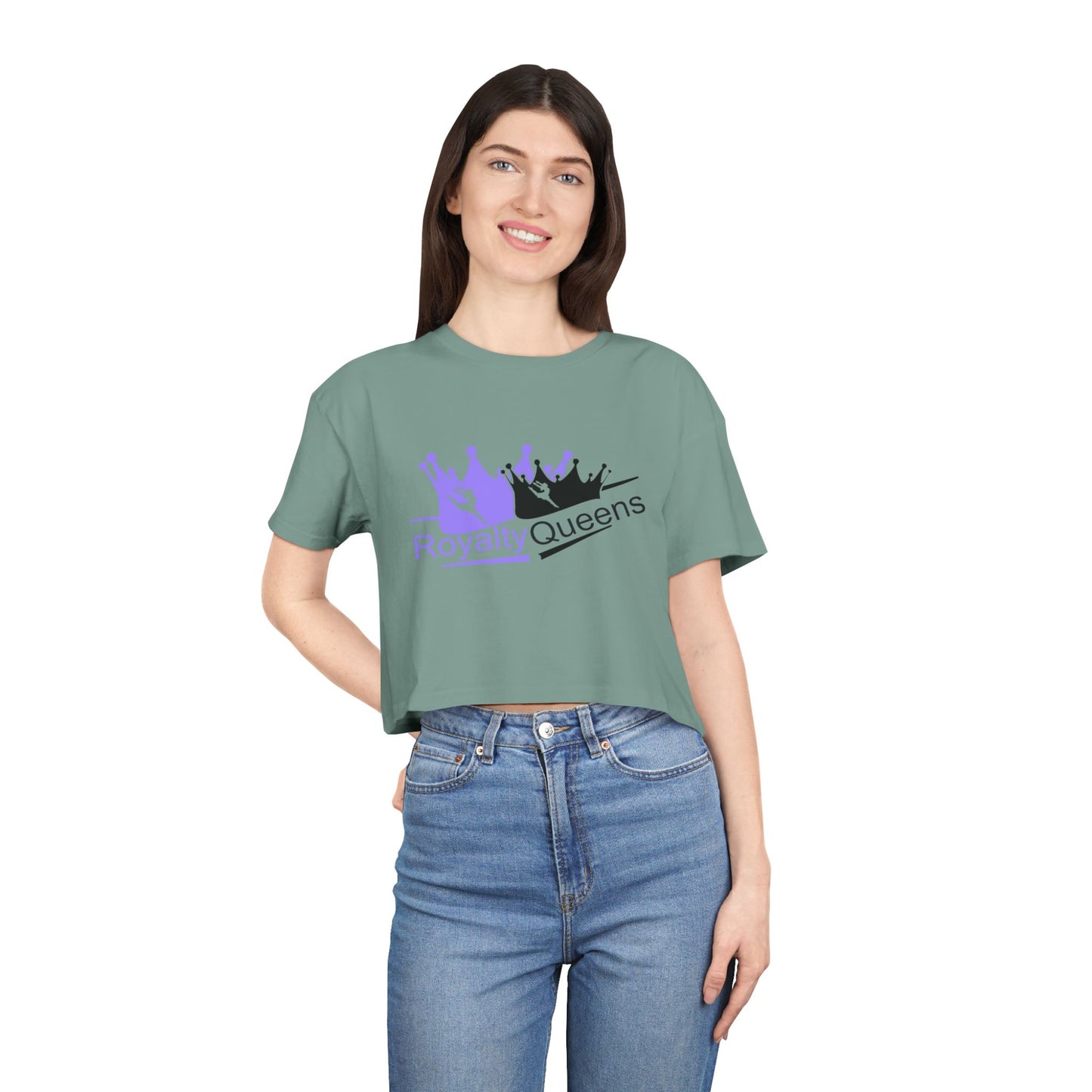 Royalty Queens Women's Crop Tee - Empowerment Top, Casual Wear, Birthday Gift, Summer Fashion, Confidence Boost