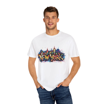 Colorful New York Graffiti T-Shirt, Streetwear Tee, City Vibe Shirt, Travel Souvenir Gift, Urban Fashion, Summer Outfit
