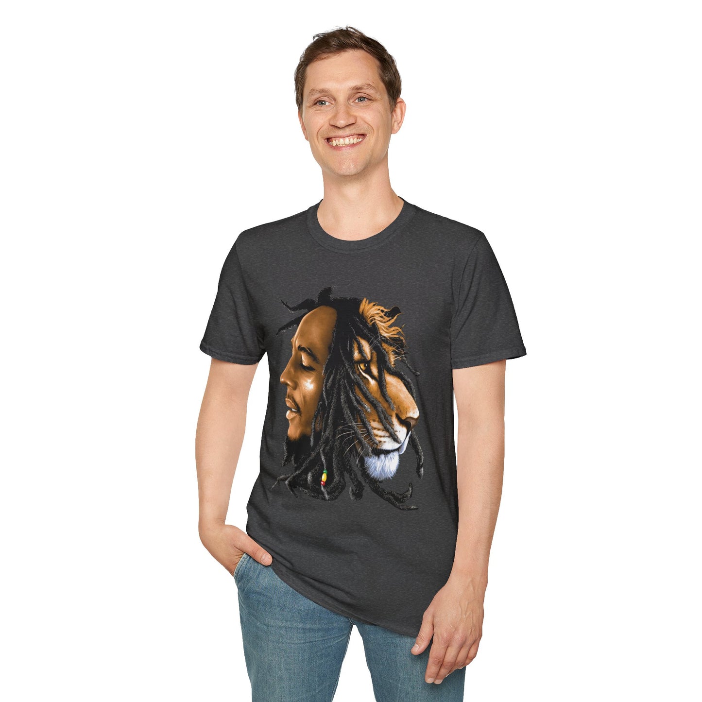 Rasta Lion Unisex Softstyle T-Shirt - Reggae Vibes Inspired Apparel