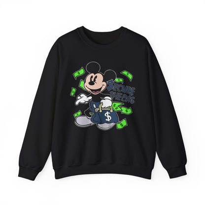 Mickey Mouse Secure the Bag Sweatshirt, Fun Crewneck, Trendy Unisex Apparel, Gift for Disney Lovers, Cozy Streetwear