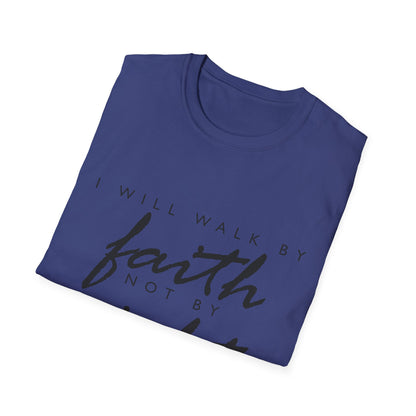 Inspirational Faith T-Shirt - Walk by Faith Not by Sight - Unisex Softstyle Tee