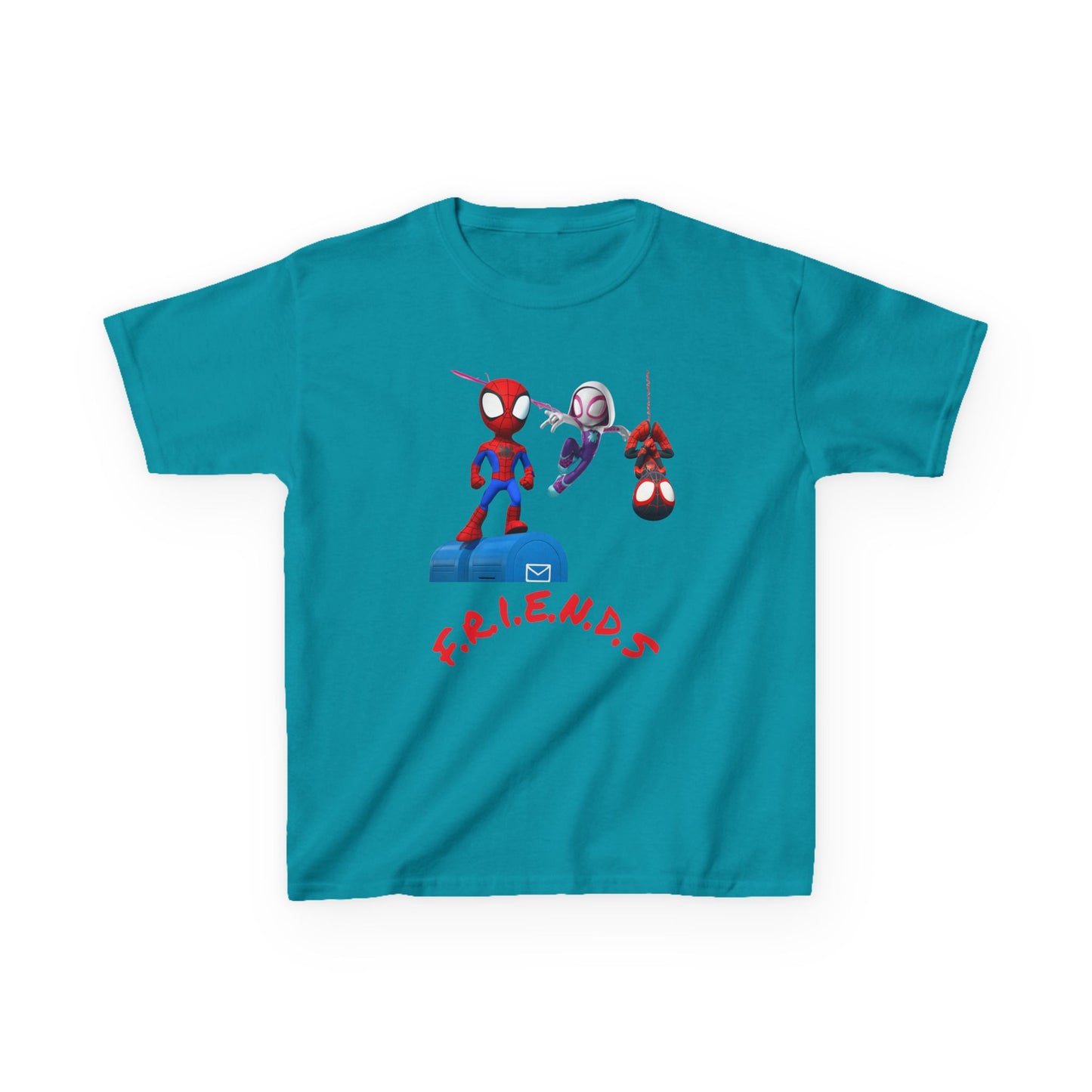 Kids' Friends Spider-Man Tee - Fun & Colorful Cotton T-Shirt for Young Superheroes