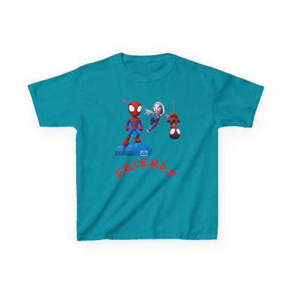 Kids' Friends Spider-Man Tee - Fun & Colorful Cotton T-Shirt for Young Superheroes