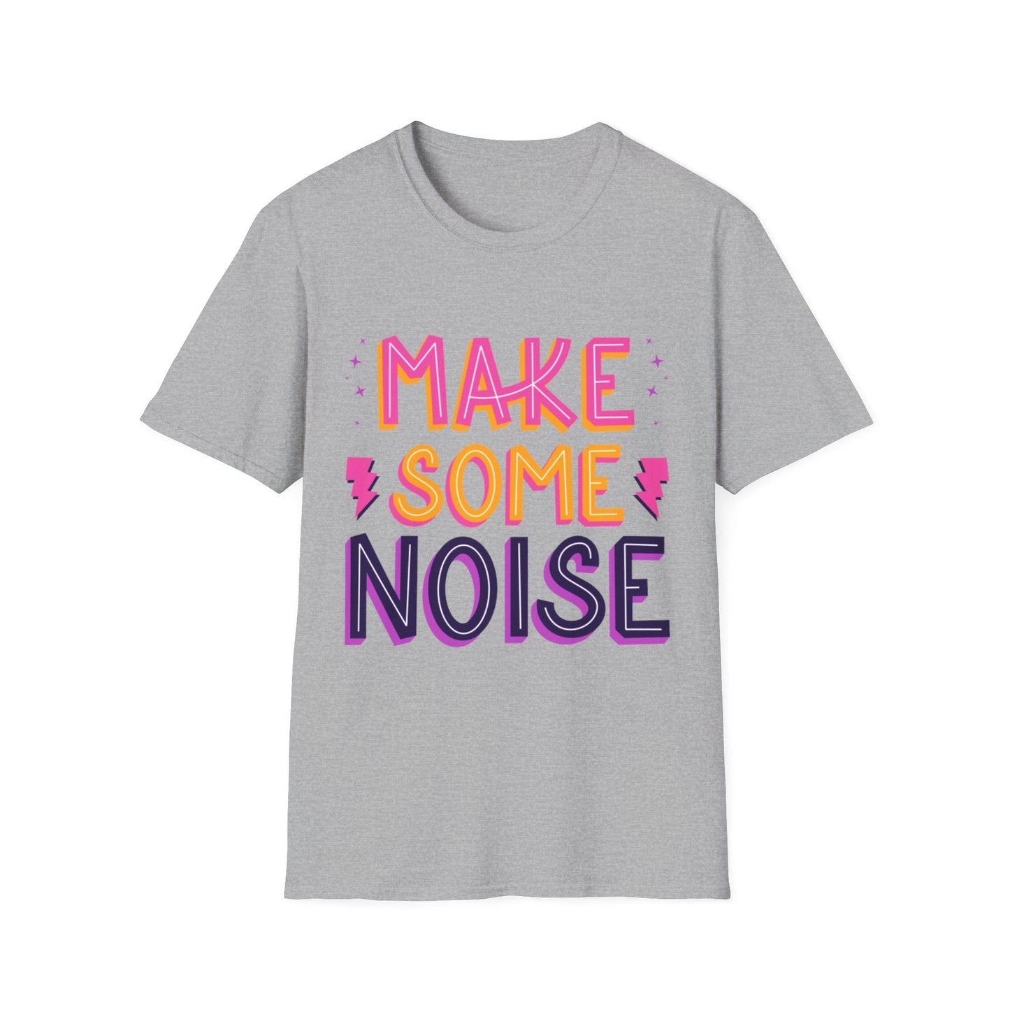 Make Some Noise Unisex Softstyle T-Shirt, Music Lovers Tee, Party Shirt, Gift for Friends, Festival Attire