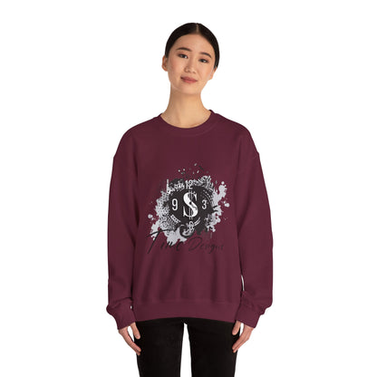 Crewneck Sweatshirt — Grunge Dollar Logo "Time Designs" Graphic