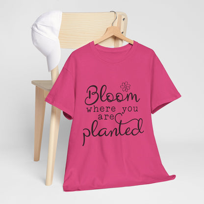 Inspirational Bloom Tee - Unisex Heavy Cotton T-Shirt for Growth Mindset