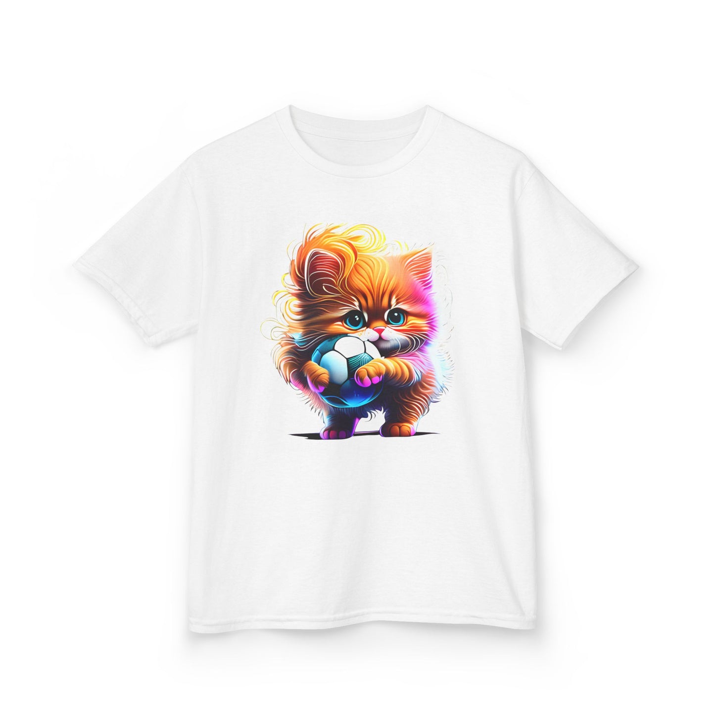 Colorful Kitten Kids Tee - Fun, Playful Cotton T-Shirt for Cat Lovers