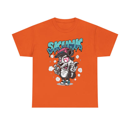 Cool Cartoon Graphic Tee - 'Skunk' Design, Unisex Heavy Cotton T-Shirt