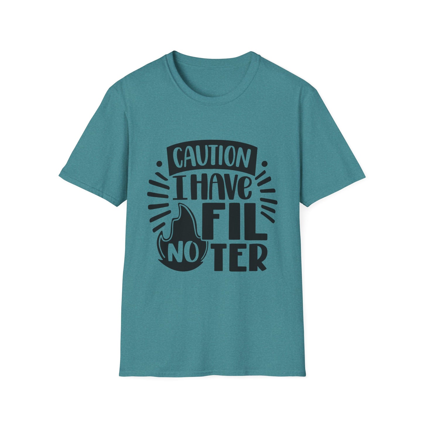 Caution: I Have No Filter Unisex Softstyle T-Shirt - Fun and Quirky Graphic Tee for Casual Wear