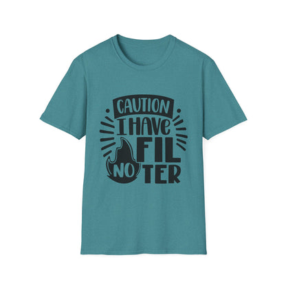 Caution: I Have No Filter Unisex Softstyle T-Shirt - Fun and Quirky Graphic Tee for Casual Wear