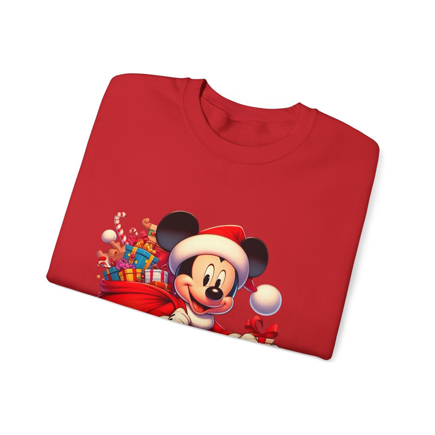 Christmas Mickey Crewneck Sweatshirt — Santa Mickey with Gifts Holiday Sweatshirt