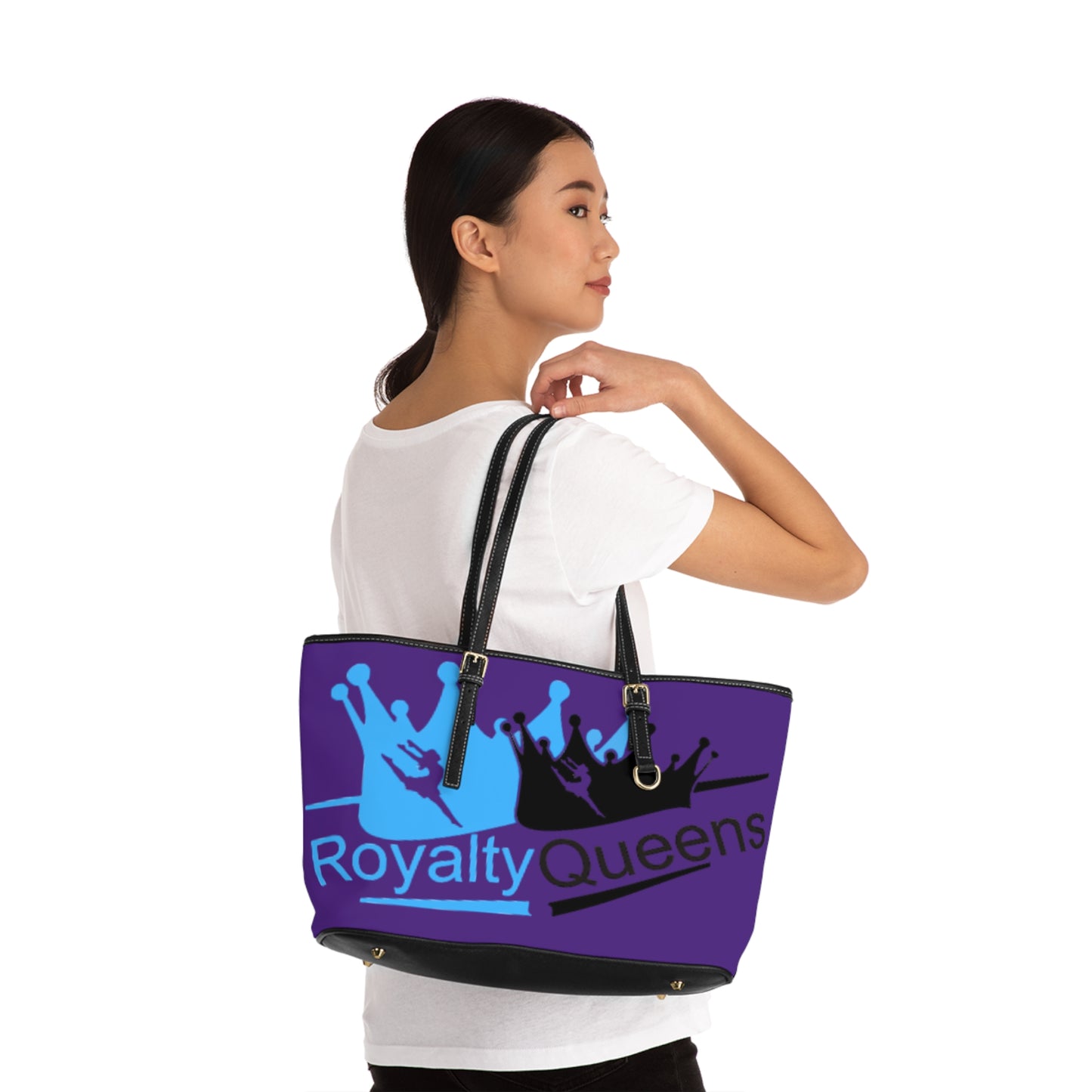 Royalty Queens PU Leather Shoulder Bag, Fashion Tote, Stylish Handbag, Gift for Her, Everyday Use, Purple Purse