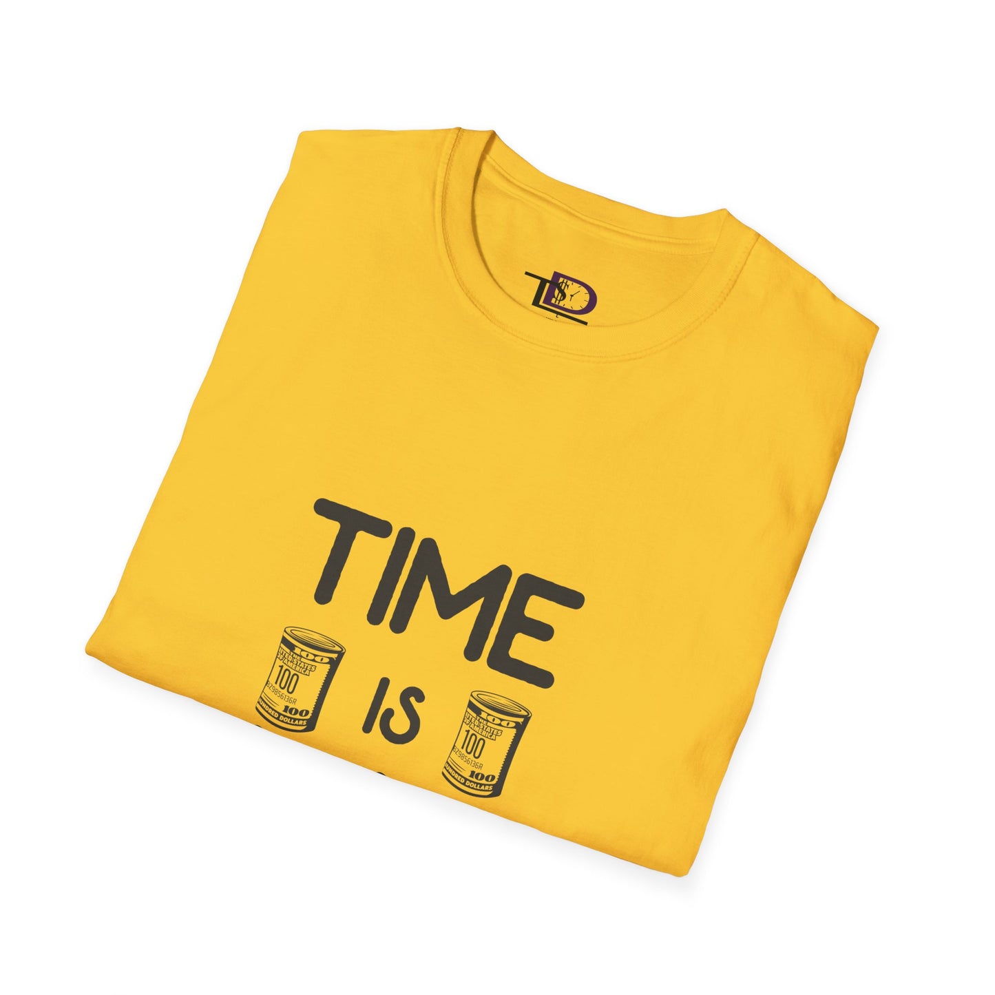 Inspirational Unisex Softstyle T-Shirt - "Time is Money" Statement Tee for Financial Motivators