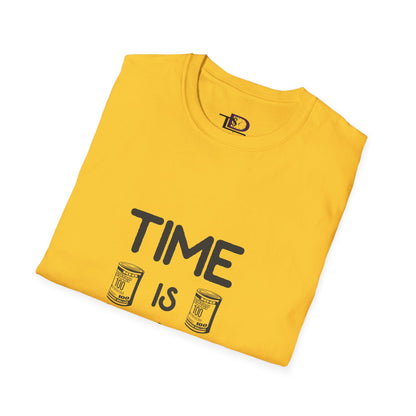 Inspirational Unisex Softstyle T-Shirt - "Time is Money" Statement Tee for Financial Motivators