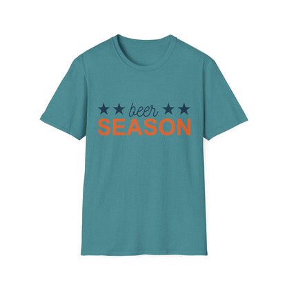Beer Season Unisex Softstyle T-Shirt, Funny T-Shirt for Beer Lovers, Gift for Friends, Custom Apparel, Summer BBQ Outfit, Casual Wear